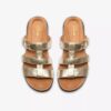 Sandales plates en cuir « Kitly Pearl » champagne pour femme Sandales plates en cuir « Kitly Pearl » champagne pour femme