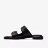 Sandales plates en cuir noir Ariany Bay pour femme Sandales plates en cuir noir Ariany Bay pour femme