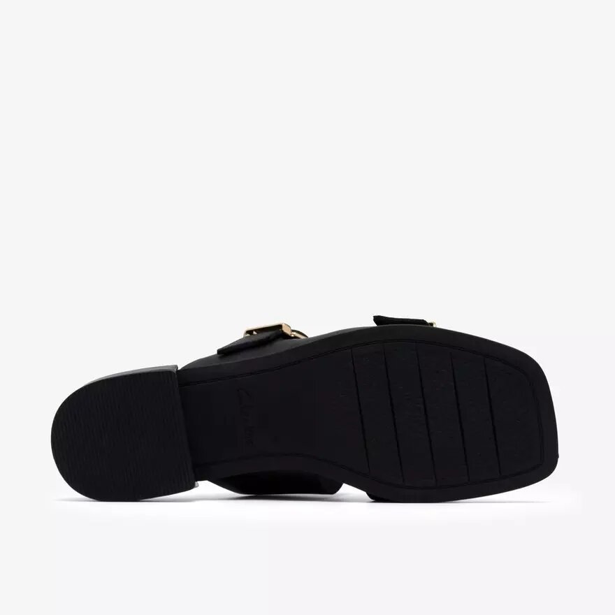 Sandales plates en cuir noir Ariany Bay pour femme Sandales plates en cuir noir Ariany Bay pour femme