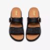 Sandales plates en cuir noir Arwell Step pour femme Sandales plates en cuir noir Arwell Step pour femme