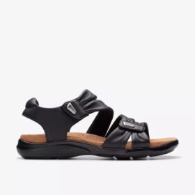 Sandales plates en cuir noir Kitly Ave pour femme