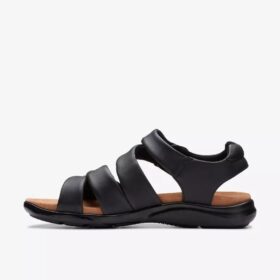 Sandales plates en cuir noir Kitly Ave pour femme
