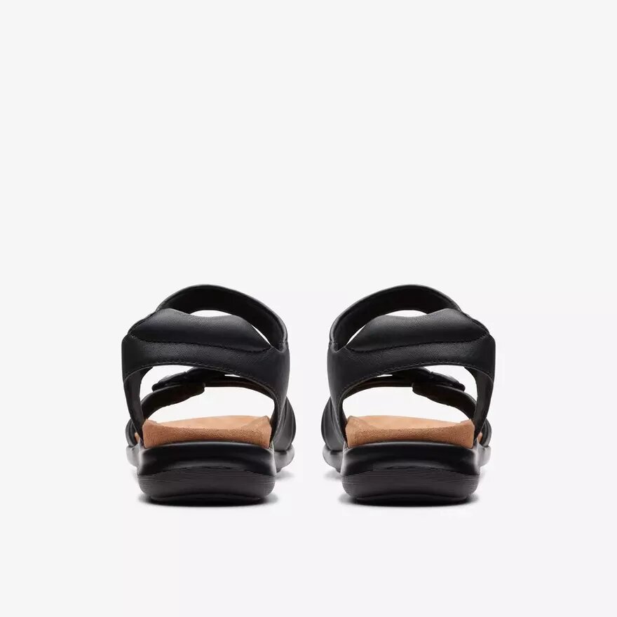Sandales plates en cuir noir Kitly Ave pour femme Sandales plates en cuir noir Kitly Ave pour femme