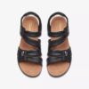 Sandales plates en cuir noir Kitly Ave pour femme Sandales plates en cuir noir Kitly Ave pour femme