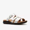 Sandales plates en cuir verni blanc « Kitly Pearl » pour femme Sandales plates en cuir verni blanc « Kitly Pearl » pour femme