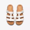 Sandales plates en cuir verni blanc « Kitly Pearl » pour femme Sandales plates en cuir verni blanc « Kitly Pearl » pour femme