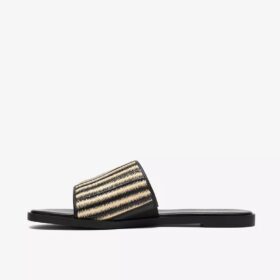 Sandales plates Erisia Strap2 noires pour femme Sandales plates Erisia Strap2 noires pour femme