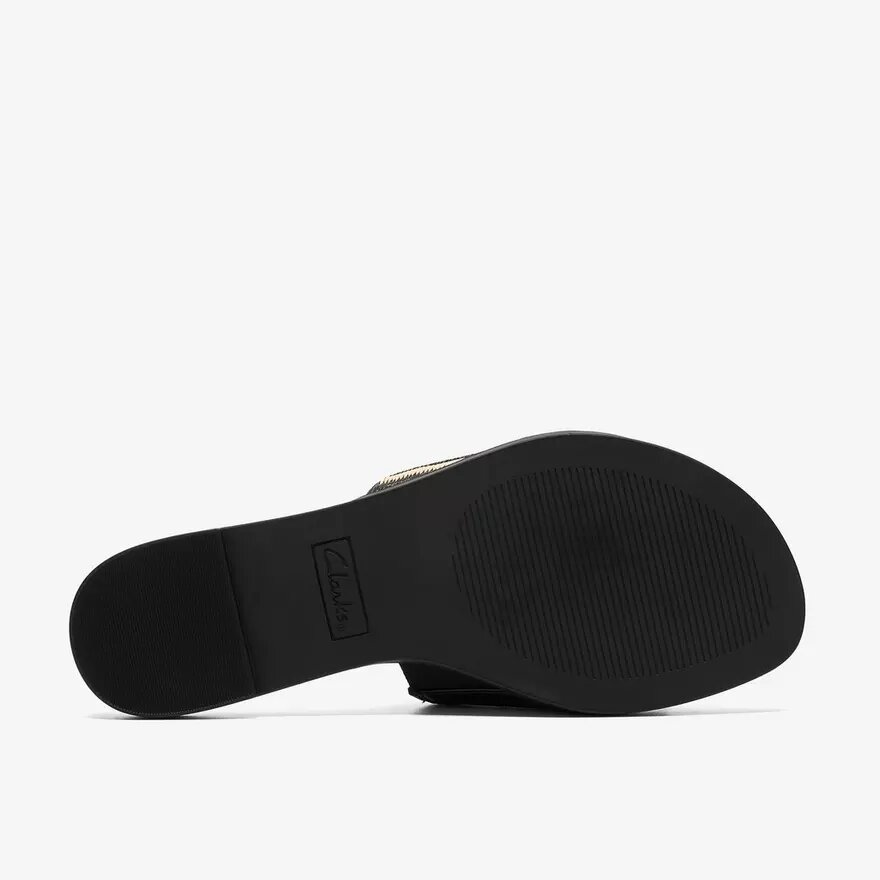 Sandales plates Erisia Strap2 noires pour femme Sandales plates Erisia Strap2 noires pour femme