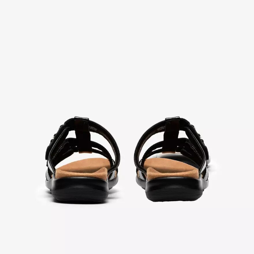 Sandales plates Kitly Pearl en vernis noir pour femme Sandales plates Kitly Pearl en vernis noir pour femme