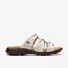 Sandales plates Kitly Slide en cuir crème pour femme Sandales plates Kitly Slide en cuir crème pour femme