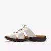 Sandales plates Kitly Slide en cuir crème pour femme Sandales plates Kitly Slide en cuir crème pour femme