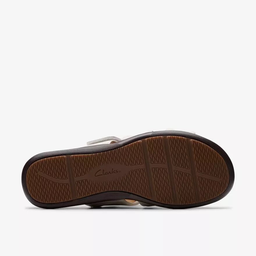 Sandales plates Kitly Slide en cuir crème pour femme Sandales plates Kitly Slide en cuir crème pour femme
