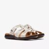 Sandales plates Kitly Slide en cuir crème pour femme Sandales plates Kitly Slide en cuir crème pour femme