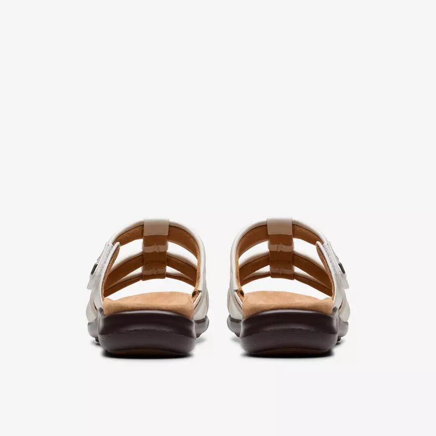 Sandales plates Kitly Slide en cuir crème pour femme Sandales plates Kitly Slide en cuir crème pour femme