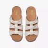 Sandales plates Kitly Slide en cuir crème pour femme Sandales plates Kitly Slide en cuir crème pour femme