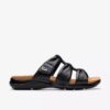 Sandales plates Kitly Slide en cuir noir pour femme