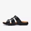 Sandales plates Kitly Slide en cuir noir pour femme