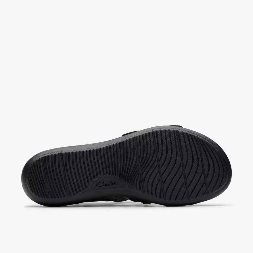Sandales plates Laurieann Ivy en cuir noir pour femme Sandales plates Laurieann Ivy en cuir noir pour femme