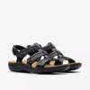Sandales plates Laurieann Ivy en cuir noir pour femme Sandales plates Laurieann Ivy en cuir noir pour femme