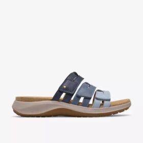 Sandales plates Maelynn Abby bleues pour femme
