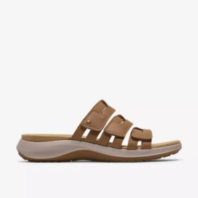Sandales plates Maelynn Abby en cuir beige pour femme
