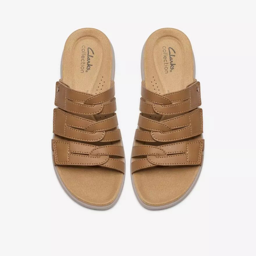 Sandales plates Maelynn Abby en cuir beige pour femme Sandales plates Maelynn Abby en cuir beige pour femme