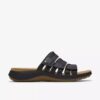 Sandales plates Maelynn Abby en cuir noir pour femme Sandales plates Maelynn Abby en cuir noir pour femme