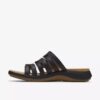 Sandales plates Maelynn Abby en cuir noir pour femme Sandales plates Maelynn Abby en cuir noir pour femme