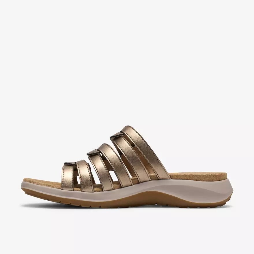 Sandales plates Maelynn Abby Gold Metallic pour femme Sandales plates Maelynn Abby Gold Metallic pour femme
