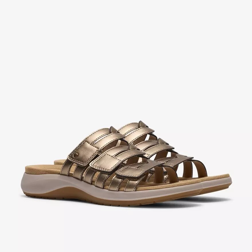 Sandales plates Maelynn Abby Gold Metallic pour femme Sandales plates Maelynn Abby Gold Metallic pour femme