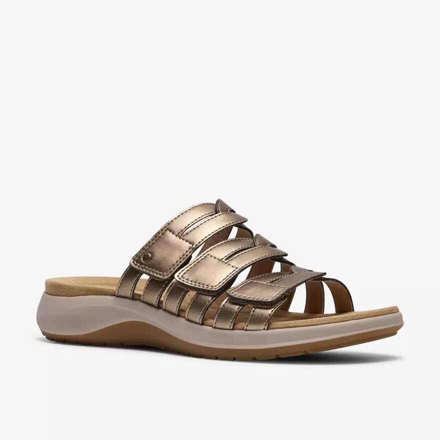 Sandales plates Maelynn Abby Gold Metallic pour femme Sandales plates Maelynn Abby Gold Metallic pour femme