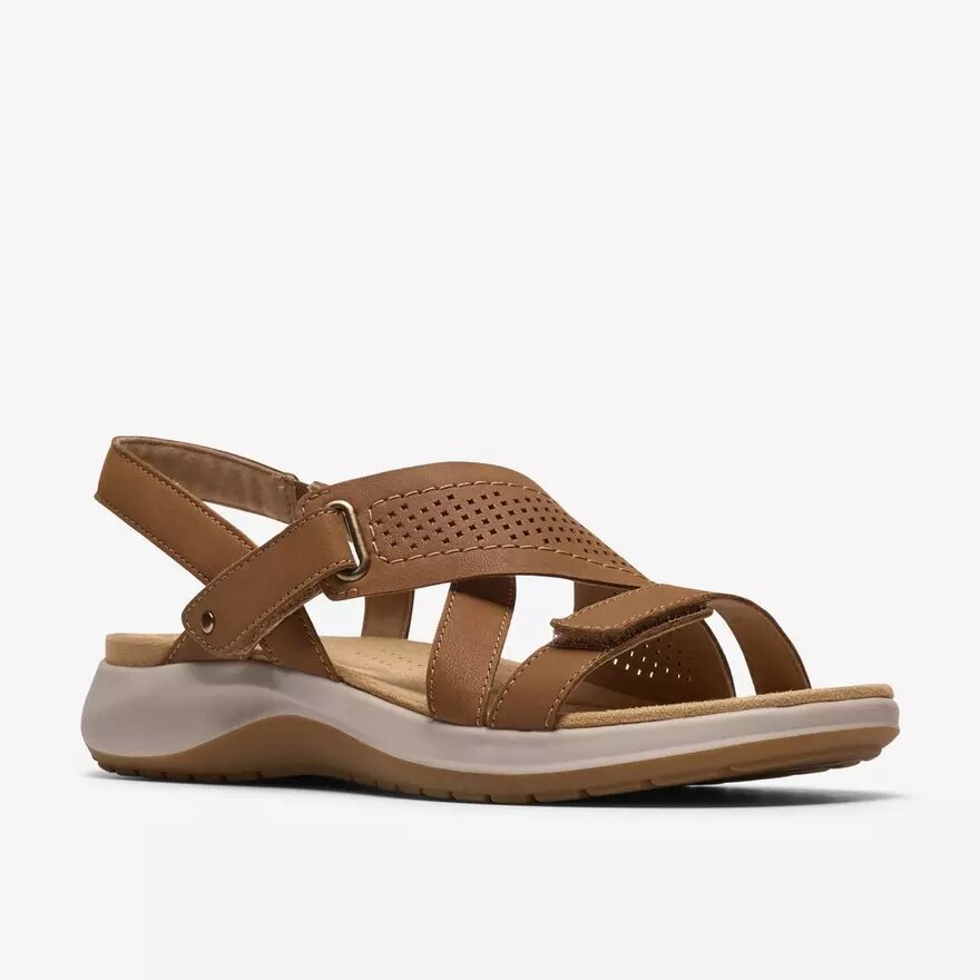 Sandales plates Maelynn Gem en nubuck beige pour femme Sandales plates Maelynn Gem en nubuck beige pour femme