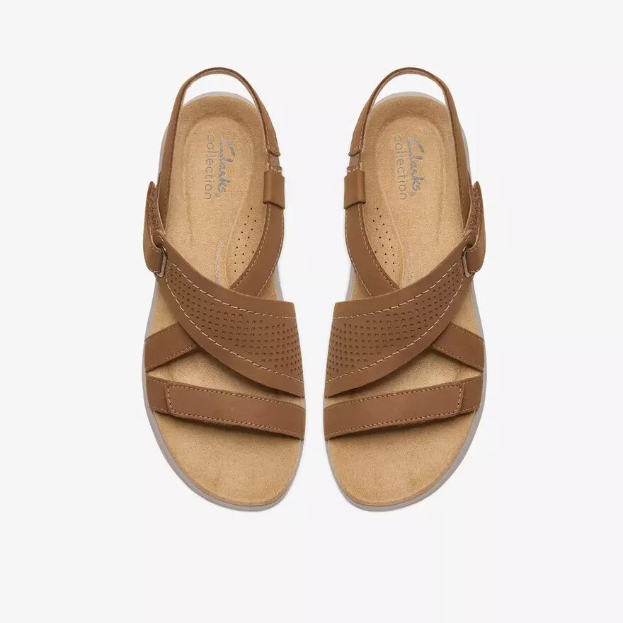 Sandales plates Maelynn Gem en nubuck beige pour femme Sandales plates Maelynn Gem en nubuck beige pour femme