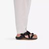 Sandales plates Maelynn Gem en nubuck noir pour femme