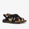 Sandales plates Maelynn Gem en nubuck noir pour femme