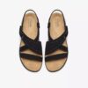 Sandales plates Maelynn Gem en nubuck noir pour femme