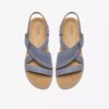 Sandales plates Maelynn Gem pour femme, en nubuck bleu denim