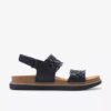 Sandales plates mixtes Arwell Glide noires pour femme Sandales plates mixtes Arwell Glide noires pour femme