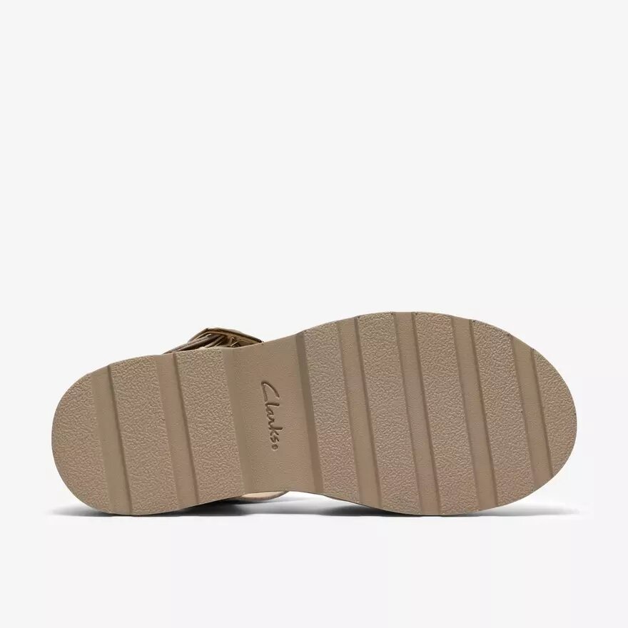 Sandales plates Orinoco3 Cross en cuir crème pour femme Sandales plates Orinoco3 Cross en cuir crème pour femme
