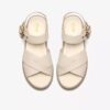 Sandales plates Orinoco3 Cross en cuir crème pour femme Sandales plates Orinoco3 Cross en cuir crème pour femme