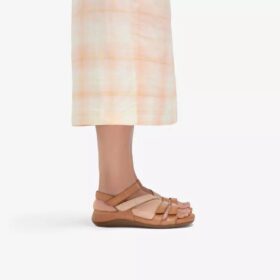 Sandales plates pour femme Cecily Mix, combinaison de couleurs beiges