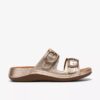 Sandales plates pour femme Cecily Step en cuir champagne Sandales plates pour femme Cecily Step en cuir champagne