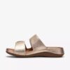 Sandales plates pour femme Cecily Step en cuir champagne Sandales plates pour femme Cecily Step en cuir champagne