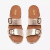Sandales plates pour femme Cecily Step en cuir champagne Sandales plates pour femme Cecily Step en cuir champagne