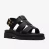 Sandales plates pour femme Orinoco3 à lanières, en cuir noir