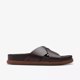 Sandales plates pour homme Torford Cross en cuir marron Sandales plates pour homme Torford Cross en cuir marron