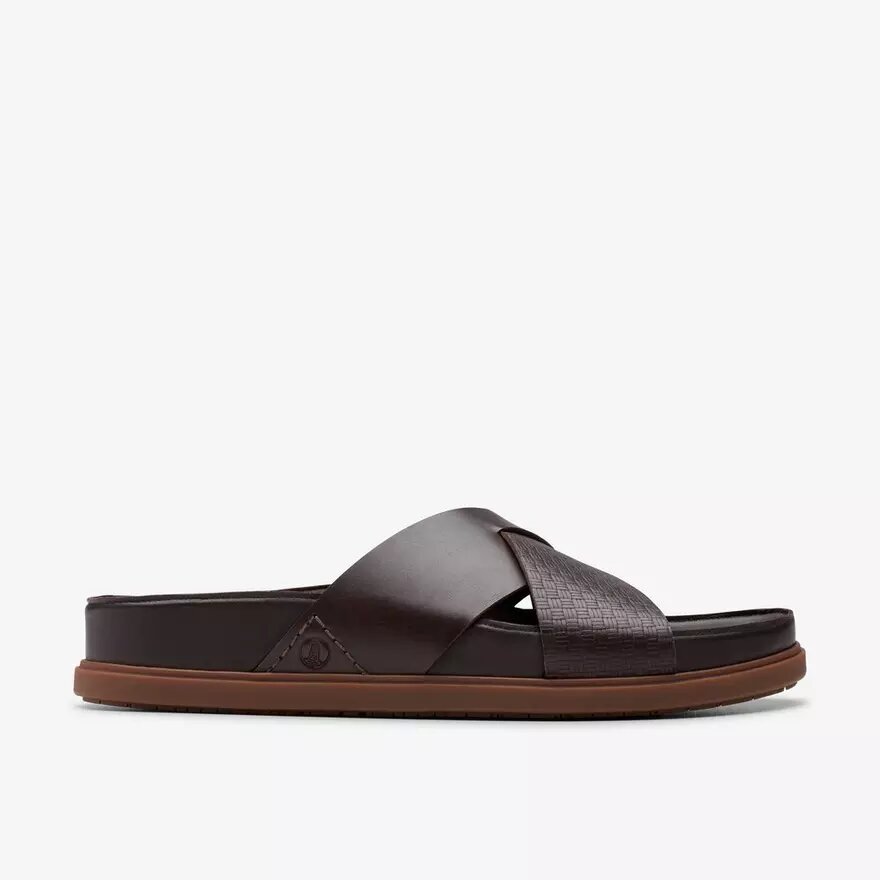 Sandales plates pour homme Torford Cross en cuir marron Sandales plates pour homme Torford Cross en cuir marron