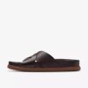 Sandales plates pour homme Torford Cross en cuir marron Sandales plates pour homme Torford Cross en cuir marron