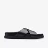 Sandales plates Torford Cross en cuir noir pour homme Sandales plates Torford Cross en cuir noir pour homme
