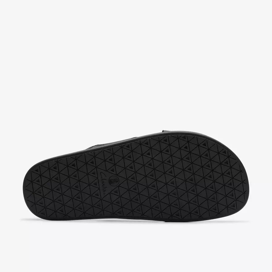Sandales plates Torford Cross en cuir noir pour homme Sandales plates Torford Cross en cuir noir pour homme